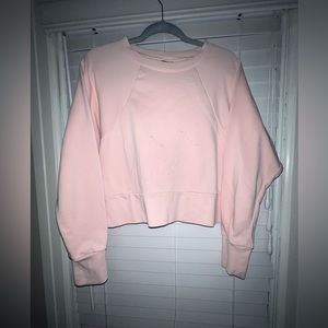 Pastel Pink Cropped Nike Crewneck